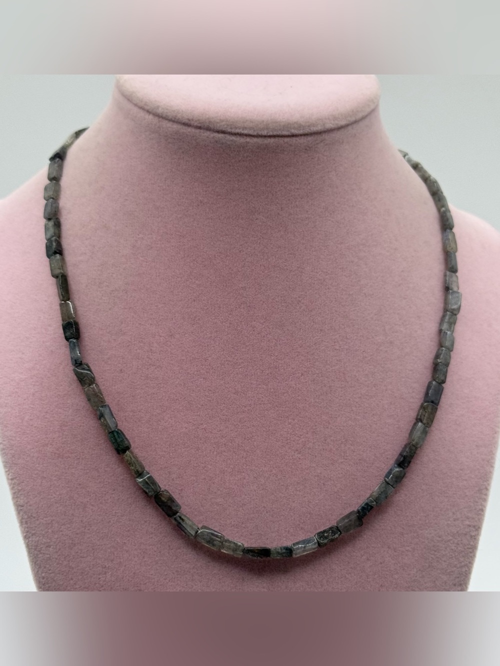 labradorite tube Beaded Necklace